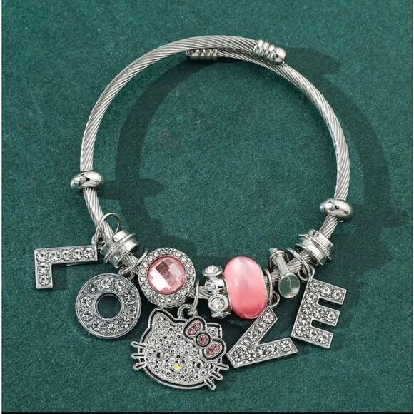 Silver Hello Kitty Necklace & Bracelet Set - Picture 8 of 8